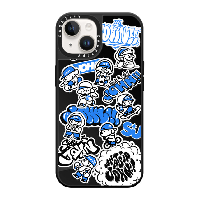 Skater JOHN x CASETiFY iPhone 14 Case Black on Black ミラーケース MagSafe対応 miniJOHN Skater JOHN x CASETiFY iPhone 14 Case Black on Black ミラーケース MagSafe対応 miniJOHN