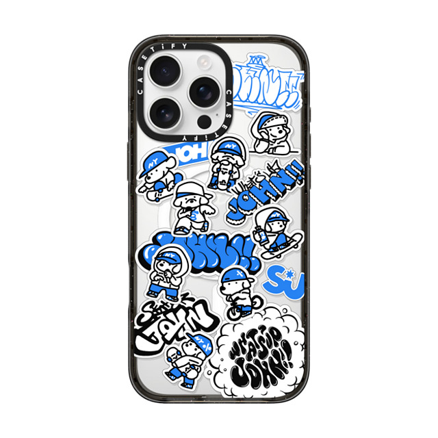 Skater JOHN x CASETiFY iPhone 16 Pro Max ケース ブラック インパクトケース MagSafe対応 miniJOHN