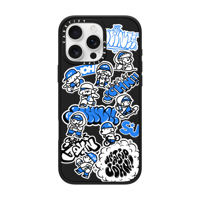 Skater JOHN x CASETiFY iPhone 16 Pro Max ケース マットブラック インパクトケース MagSafe対応 miniJOHN