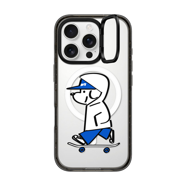 Skater JOHN x CASETiFY iPhone 16 Pro ケース ブラック インパクトリングスタンドケース MagSafe対応 Skater JOHN -Hello my friend 04