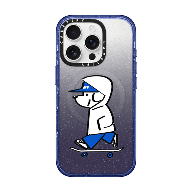 Skater JOHN x CASETiFY iPhone 16 Pro Case Glitter Indigo Impact Case MagSafe Compatible Skater JOHN -Hello my friend 04 Skater JOHN x CASETiFY iPhone 16 Pro Case Glitter Indigo Impact Case MagSafe Compatible Skater JOHN -Hello my friend 04