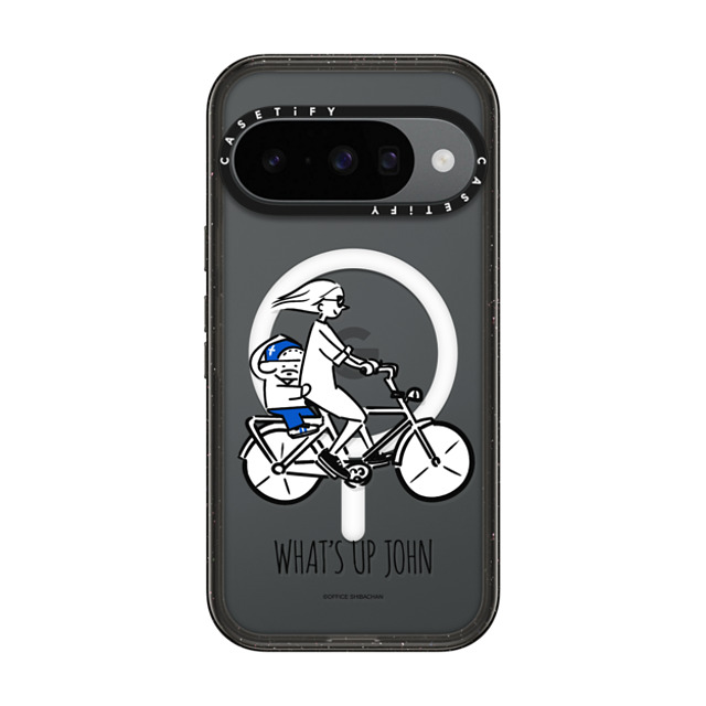 Skater JOHN x CASETiFY Pixel 10 ケース Dog,Sport ブラック Impact Magnetic Case Skater JOHN (Cycling)