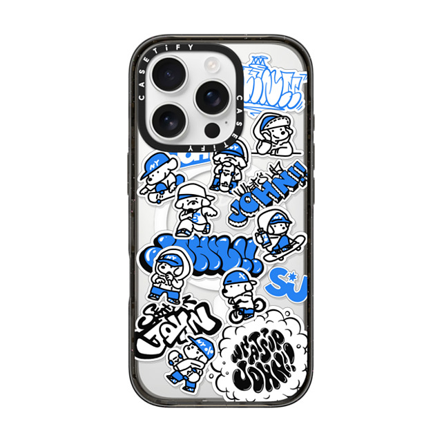 Skater JOHN x CASETiFY iPhone 16 Pro ケース ブラック インパクトケース MagSafe対応 miniJOHN