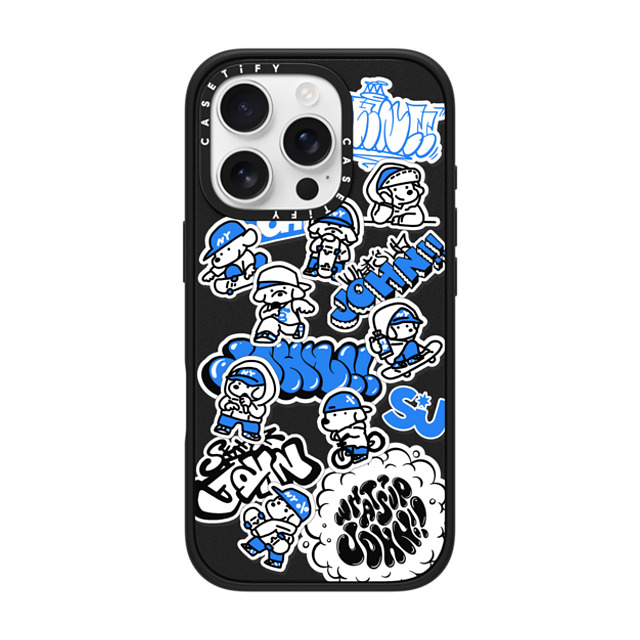 Skater JOHN x CASETiFY iPhone 16 Pro ケース マットブラック インパクトケース MagSafe対応 miniJOHN