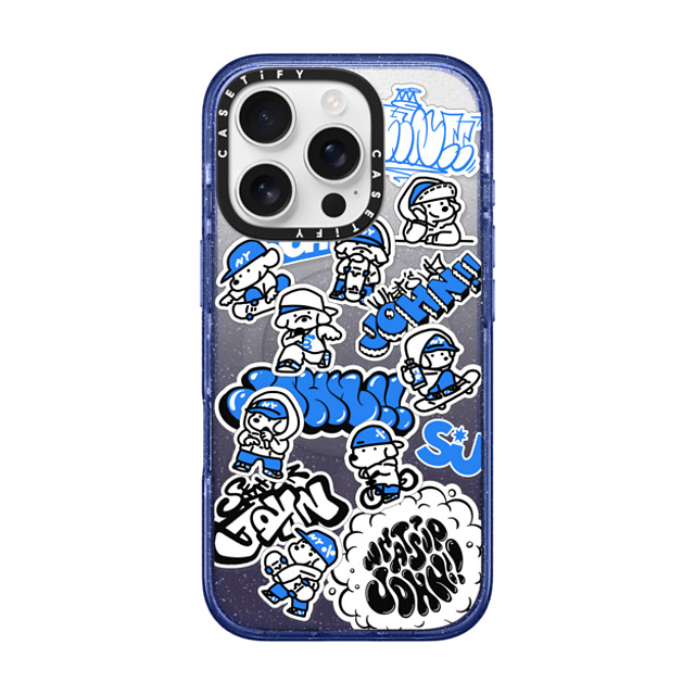 Skater JOHN x CASETiFY iPhone 16 Pro Case Glitter Indigo Impact Case MagSafe Compatible miniJOHN Skater JOHN x CASETiFY iPhone 16 Pro Case Glitter Indigo Impact Case MagSafe Compatible miniJOHN