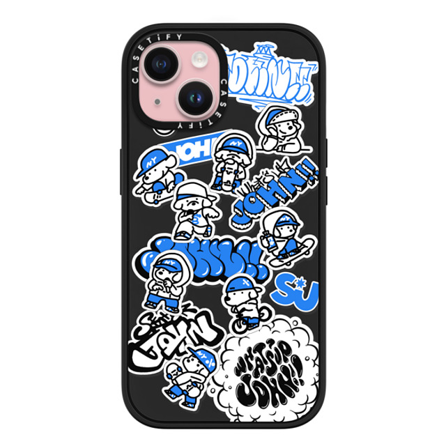 Skater JOHN x CASETiFY iPhone 15 ケース マットブラック インパクトケース MagSafe対応 miniJOHN