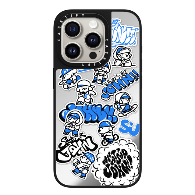 Skater JOHN x CASETiFY iPhone 15 Pro Case Silver on Black ミラーケース MagSafe対応 miniJOHN Skater JOHN x CASETiFY iPhone 15 Pro Case Silver on Black ミラーケース MagSafe対応 miniJOHN
