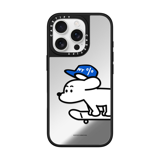 Skater JOHN x CASETiFY iPhone 16 Pro ケース Silver on Black ミラーケース MagSafe対応 Skater JOHN (Standard)