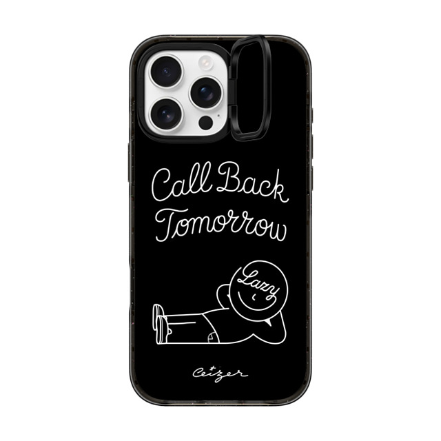 Pieter Ceizer x CASETiFY iPhone 16 Pro Max Case Cartoon,Quote Black インパクトリングスタンドケース MagSafe対応 Call Back Tomorrow (Black) By Ceizer Mother's Day Pieter Ceizer x CASETiFY iPhone 16 Pro Max Case Cartoon,Quote Black インパクトリングスタンドケース MagSafe対応 Call Back Tomorrow (Black) By Ceizer Mother's Day