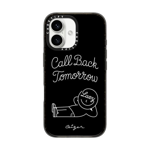 Pieter Ceizer x CASETiFY iPhone 16 Case Cartoon,Quote Black Impact Case Call Back Tomorrow (Black) By Ceizer Mother's Day Pieter Ceizer x CASETiFY iPhone 16 Case Cartoon,Quote Black Impact Case Call Back Tomorrow (Black) By Ceizer Mother's Day