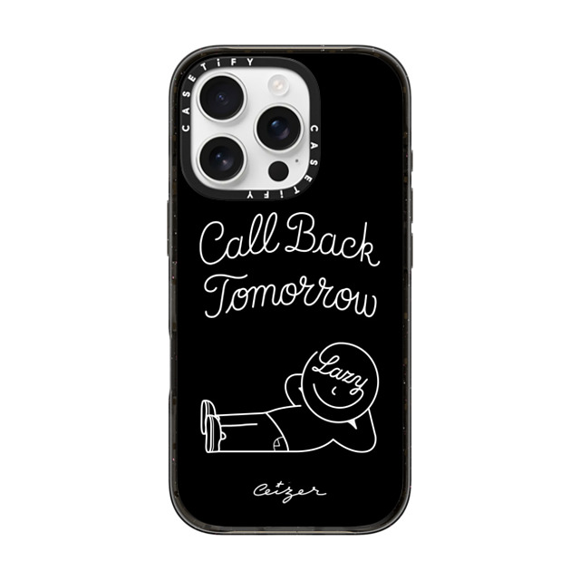 Pieter Ceizer x CASETiFY iPhone 16 Pro Case Cartoon,Quote Black Impact Case Call Back Tomorrow (Black) By Ceizer Mother's Day Pieter Ceizer x CASETiFY iPhone 16 Pro Case Cartoon,Quote Black Impact Case Call Back Tomorrow (Black) By Ceizer Mother's Day