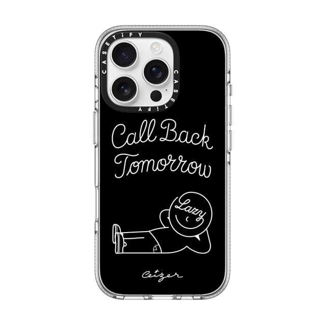 Pieter Ceizer x CASETiFY iPhone 16 Pro Case Cartoon,Quote クリア クリア ケース MagSafe対応 Call Back Tomorrow (Black) By Ceizer Mother's Day Pieter Ceizer x CASETiFY iPhone 16 Pro Case Cartoon,Quote クリア クリア ケース MagSafe対応 Call Back Tomorrow (Black) By Ceizer Mother's Day