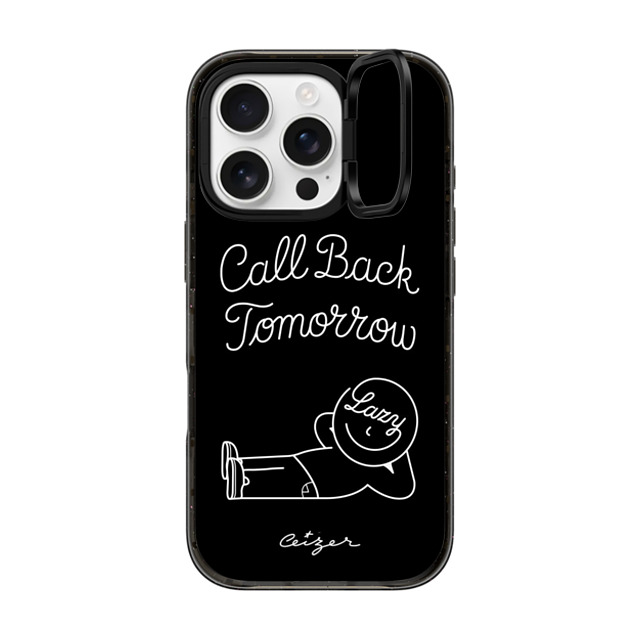 Pieter Ceizer x CASETiFY iPhone 16 Pro Case Cartoon,Quote Black インパクトリングスタンドケース MagSafe対応 Call Back Tomorrow (Black) By Ceizer Mother's Day Pieter Ceizer x CASETiFY iPhone 16 Pro Case Cartoon,Quote Black インパクトリングスタンドケース MagSafe対応 Call Back Tomorrow (Black) By Ceizer Mother's Day