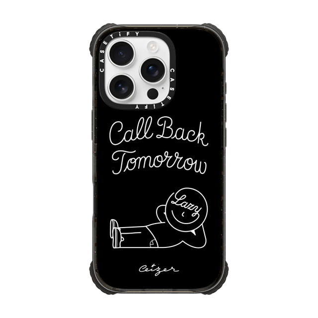Pieter Ceizer x CASETiFY iPhone 16 Pro Case Cartoon,Quote Black ウルトラ インパクトケース MagSafe 対応 Call Back Tomorrow (Black) By Ceizer Mother's Day Pieter Ceizer x CASETiFY iPhone 16 Pro Case Cartoon,Quote Black ウルトラ インパクトケース MagSafe 対応 Call Back Tomorrow (Black) By Ceizer Mother's Day