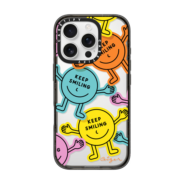 Pieter Ceizer x CASETiFY iPhone 16 Pro Case Sticker,Cartoon ブラック インパクトケース Keep Smiling By Ceizer Mother's Day Pieter Ceizer x CASETiFY iPhone 16 Pro Case Sticker,Cartoon ブラック インパクトケース Keep Smiling By Ceizer Mother's Day