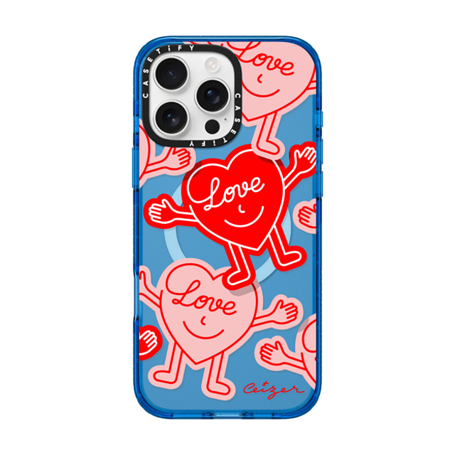 Pieter Ceizer x CASETiFY iPhone 16 Pro Max Case スカイブルー Impact Case MagSafe Compatible Love By Ceizer Pieter Ceizer x CASETiFY iPhone 16 Pro Max Case スカイブルー Impact Case MagSafe Compatible Love By Ceizer