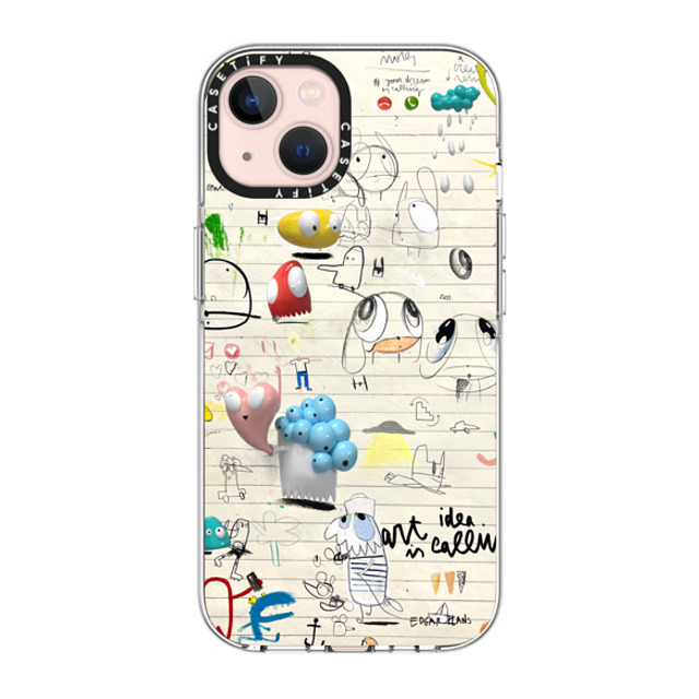 Edgar Plans x CASETiFY iPhone 13 ケース クリア クリア ケース MagSafe対応 Art Notes: ART IS CALLING