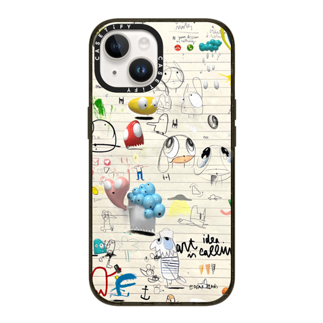 Edgar Plans x CASETiFY iPhone 14 ケース ブラック インパクトケース MagSafe対応 Art Notes: ART IS CALLING