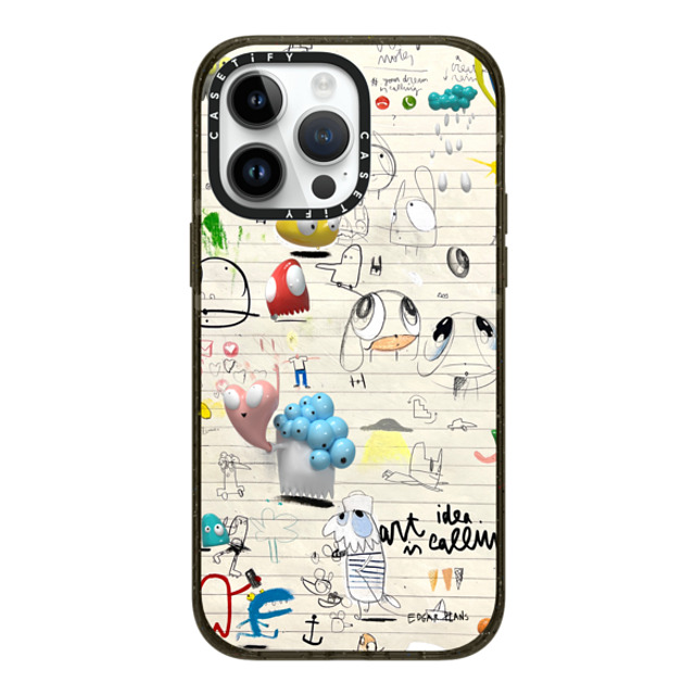 Edgar Plans x CASETiFY iPhone 14 Pro Max ケース ブラック インパクトケース MagSafe対応 Art Notes: ART IS CALLING