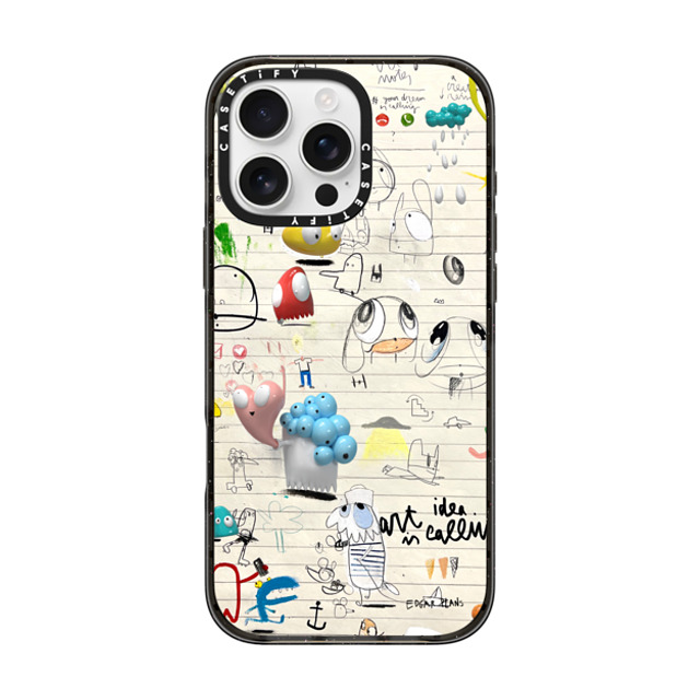 Edgar Plans x CASETiFY iPhone 16 Pro Max ケース ブラック インパクトケース MagSafe対応 Art Notes: ART IS CALLING