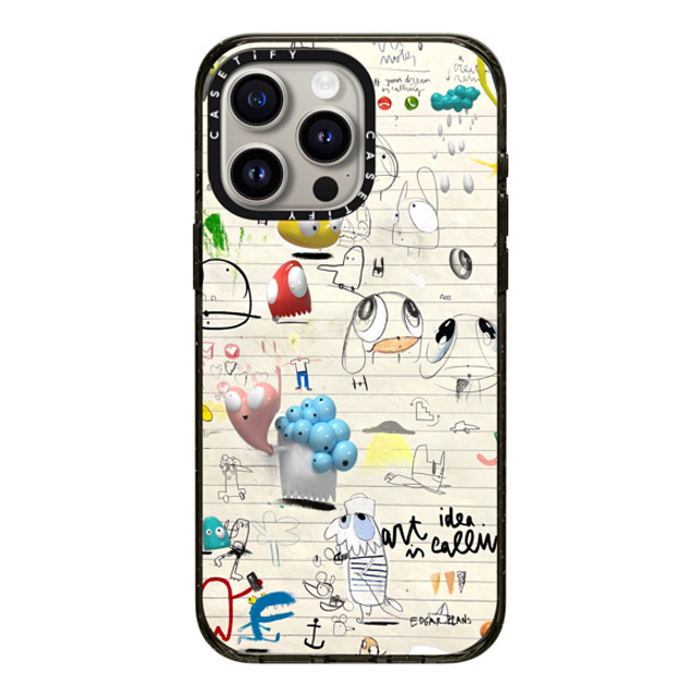 Edgar Plans x CASETiFY iPhone 15 Pro Max ケース ブラック インパクトケース MagSafe対応 Art Notes: ART IS CALLING