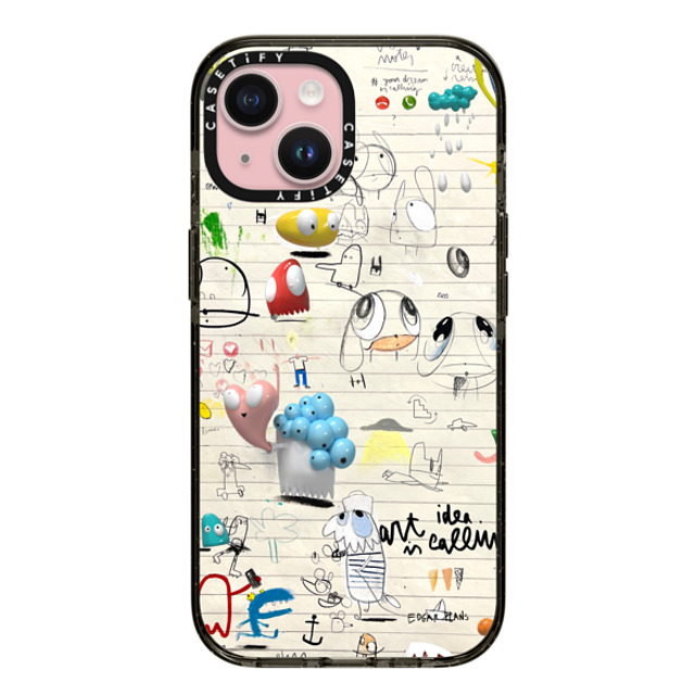 Edgar Plans x CASETiFY iPhone 15 ケース ブラック インパクトケース Art Notes: ART IS CALLING