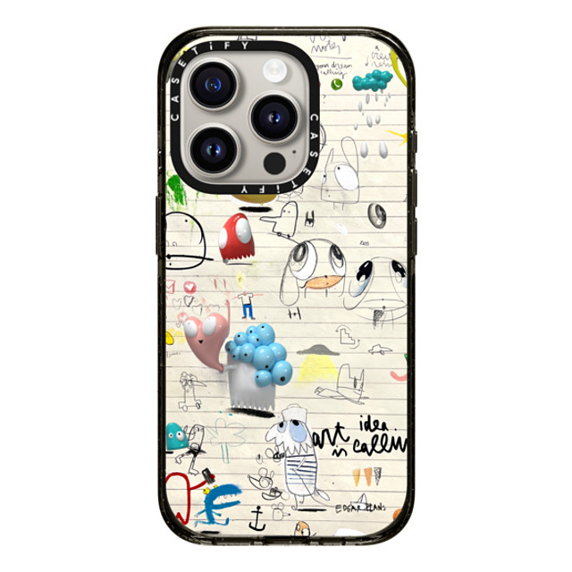 Edgar Plans x CASETiFY iPhone 15 Pro ケース ブラック インパクトケース MagSafe対応 Art Notes: ART IS CALLING