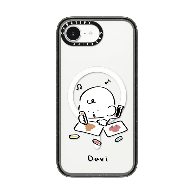 Davi x CASETiFY iPhone 16e ケース Cartoon ブラック インパクトケース MagSafe対応 DRAWING Back to School Davi x CASETiFY iPhone 16e ケース Cartoon ブラック インパクトケース MagSafe対応 DRAWING Back to School