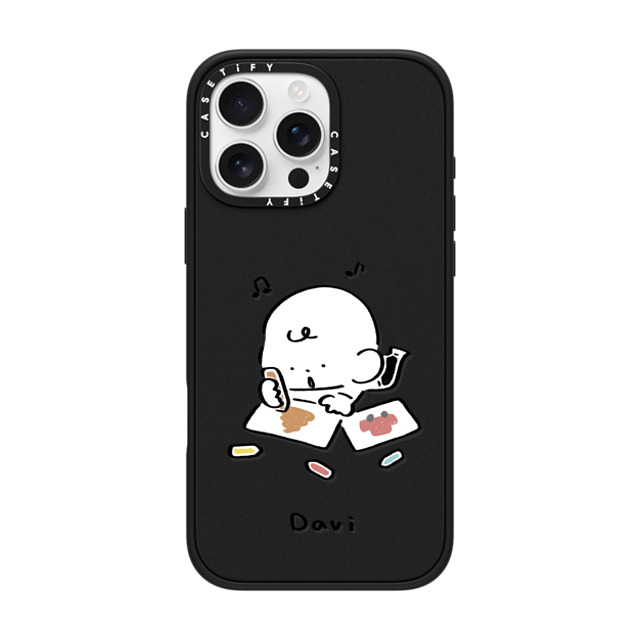 Davi x CASETiFY iPhone 16 Pro Max Case Cartoon マットブラック Impact Case MagSafe Compatible DRAWING Mother's Day Davi x CASETiFY iPhone 16 Pro Max Case Cartoon マットブラック Impact Case MagSafe Compatible DRAWING Mother's Day