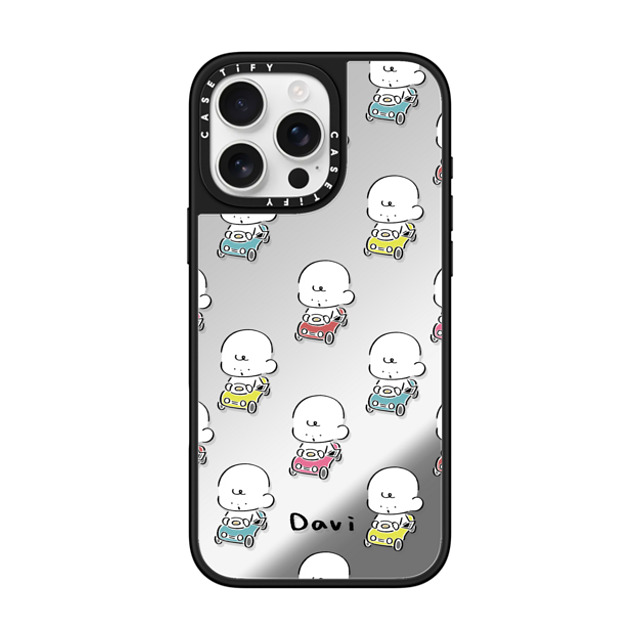 Davi x CASETiFY iPhone 16 Pro Max ケース Cartoon Silver on Black ミラーケース MagSafe対応 COLORFUL CARS Father's Day Davi x CASETiFY iPhone 16 Pro Max ケース Cartoon Silver on Black ミラーケース MagSafe対応 COLORFUL CARS Father's Day