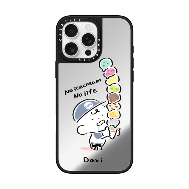 Davi x CASETiFY iPhone 16 Pro Max Case Cartoon,Dessert Silver on Black ミラーケース MagSafe対応 No icecream No life Mother's Day Davi x CASETiFY iPhone 16 Pro Max Case Cartoon,Dessert Silver on Black ミラーケース MagSafe対応 No icecream No life Mother's Day