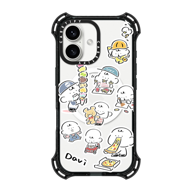 Davi x CASETiFY iPhone 16 Case Black バウンスケース CUTE DAVIS Davi x CASETiFY iPhone 16 Case Black バウンスケース CUTE DAVIS