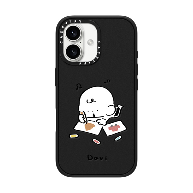 Davi x CASETiFY iPhone 16 Case Cartoon Matte Black Impact Case MagSafe Compatible DRAWING Father's Day Davi x CASETiFY iPhone 16 Case Cartoon Matte Black Impact Case MagSafe Compatible DRAWING Father's Day