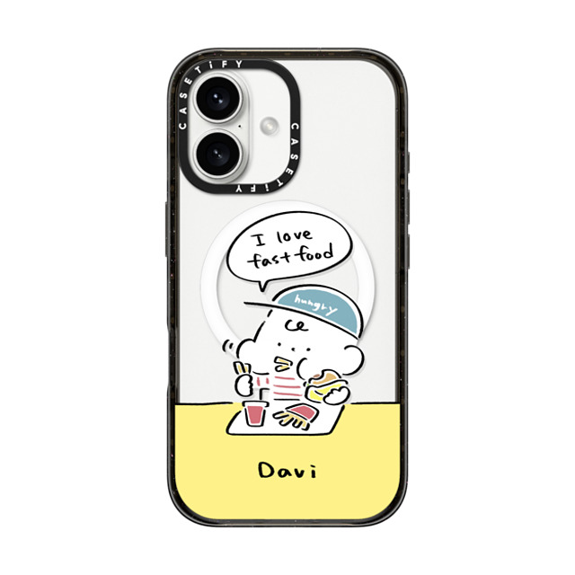 Davi x CASETiFY iPhone 16 Case Cartoon Black Impact Case MagSafe Compatible I love fast food Mother's Day Davi x CASETiFY iPhone 16 Case Cartoon Black Impact Case MagSafe Compatible I love fast food Mother's Day