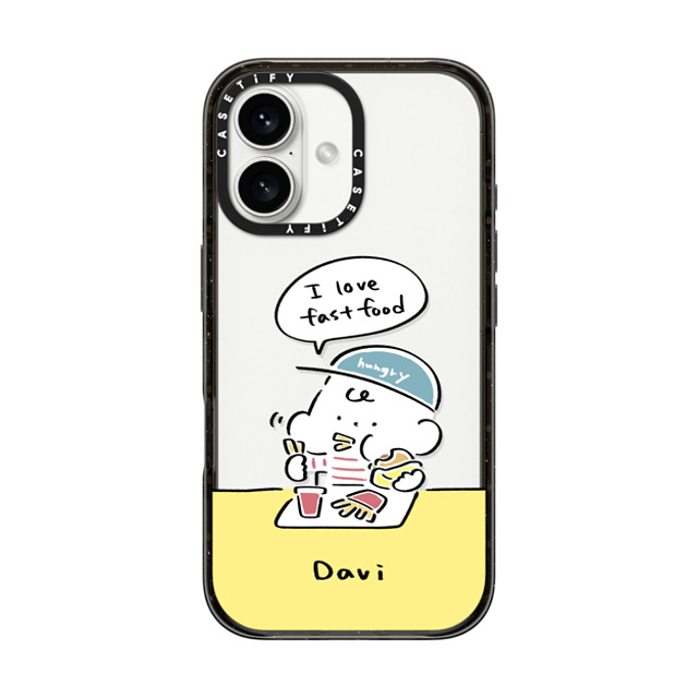 Davi x CASETiFY iPhone 16 Case Cartoon Black インパクトケース I love fast food Mother's Day Davi x CASETiFY iPhone 16 Case Cartoon Black インパクトケース I love fast food Mother's Day