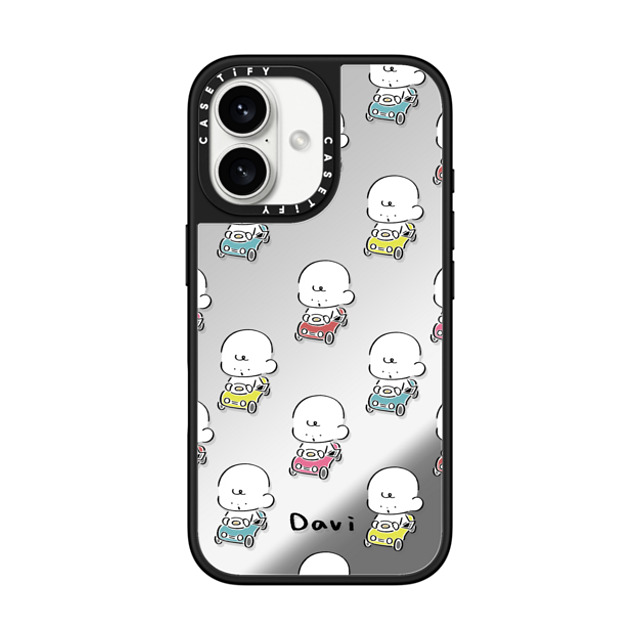 Davi x CASETiFY iPhone 16 Case Silver on Black ミラーケース MagSafe対応 COLORFUL CARS Davi x CASETiFY iPhone 16 Case Silver on Black ミラーケース MagSafe対応 COLORFUL CARS