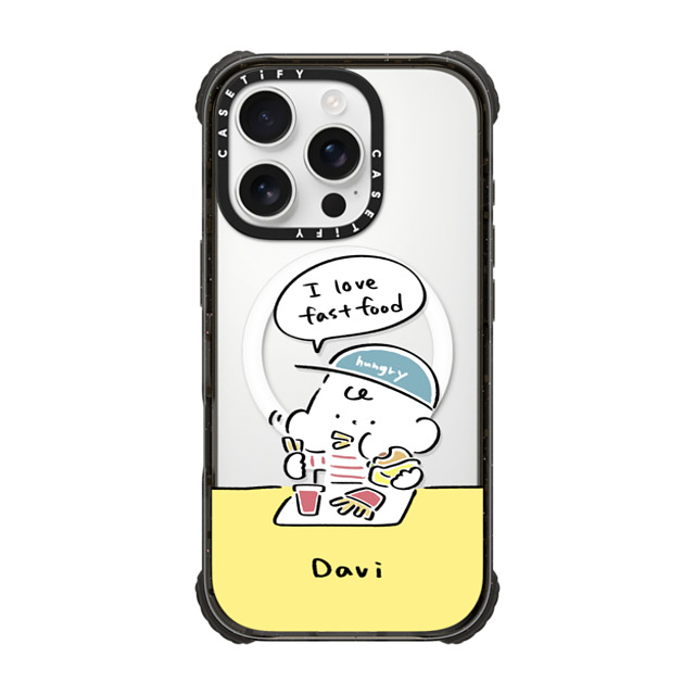 Davi x CASETiFY iPhone 16 Pro ケース Cartoon ブラック ウルトラ インパクトケース MagSafe 対応 I love fast food Father's Day Davi x CASETiFY iPhone 16 Pro ケース Cartoon ブラック ウルトラ インパクトケース MagSafe 対応 I love fast food Father's Day
