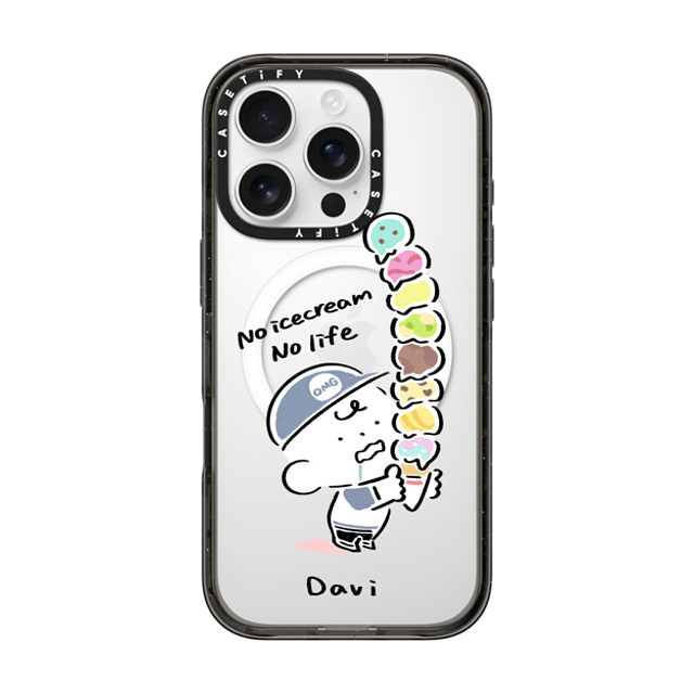 Davi x CASETiFY iPhone 16 Pro Case Cartoon,Dessert Black Impact Case MagSafe Compatible No icecream No life Mother's Day Davi x CASETiFY iPhone 16 Pro Case Cartoon,Dessert Black Impact Case MagSafe Compatible No icecream No life Mother's Day