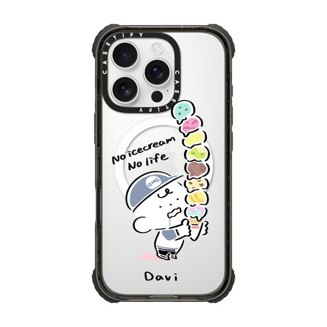 Davi x CASETiFY iPhone 16 Pro Case Cartoon,Dessert Black ウルトラ インパクトケース MagSafe 対応 No icecream No life Mother's Day Davi x CASETiFY iPhone 16 Pro Case Cartoon,Dessert Black ウルトラ インパクトケース MagSafe 対応 No icecream No life Mother's Day