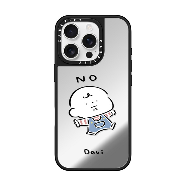 Davi x CASETiFY iPhone 16 Pro Case Cartoon Silver on Black ミラーケース MagSafe対応 NO Back to School Davi x CASETiFY iPhone 16 Pro Case Cartoon Silver on Black ミラーケース MagSafe対応 NO Back to School
