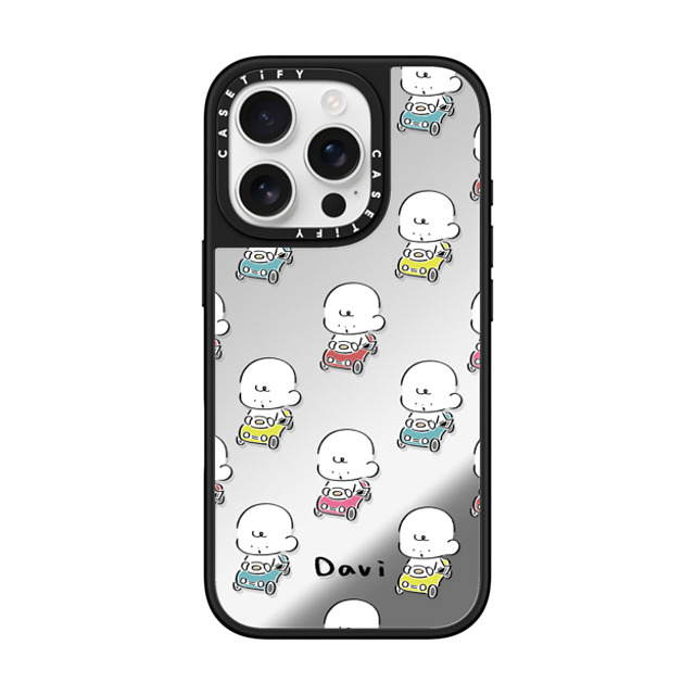 Davi x CASETiFY iPhone 16 Pro Case Cartoon Silver on Black ミラーケース MagSafe対応 COLORFUL CARS Father's Day Davi x CASETiFY iPhone 16 Pro Case Cartoon Silver on Black ミラーケース MagSafe対応 COLORFUL CARS Father's Day