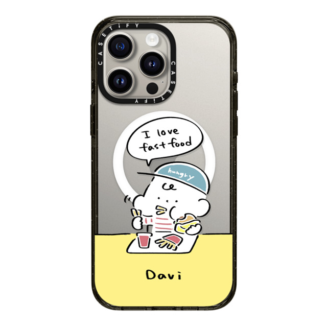 Davi x CASETiFY iPhone 15 Pro Max Case Cartoon Black Impact Case MagSafe Compatible I love fast food Mother's Day Davi x CASETiFY iPhone 15 Pro Max Case Cartoon Black Impact Case MagSafe Compatible I love fast food Mother's Day