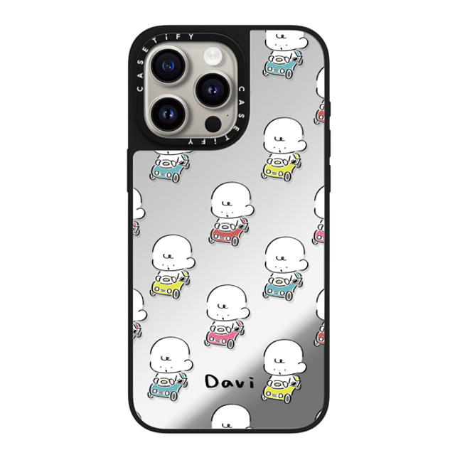 Davi x CASETiFY iPhone 15 Pro Max Case Silver on Black ミラーケース MagSafe対応 COLORFUL CARS Davi x CASETiFY iPhone 15 Pro Max Case Silver on Black ミラーケース MagSafe対応 COLORFUL CARS