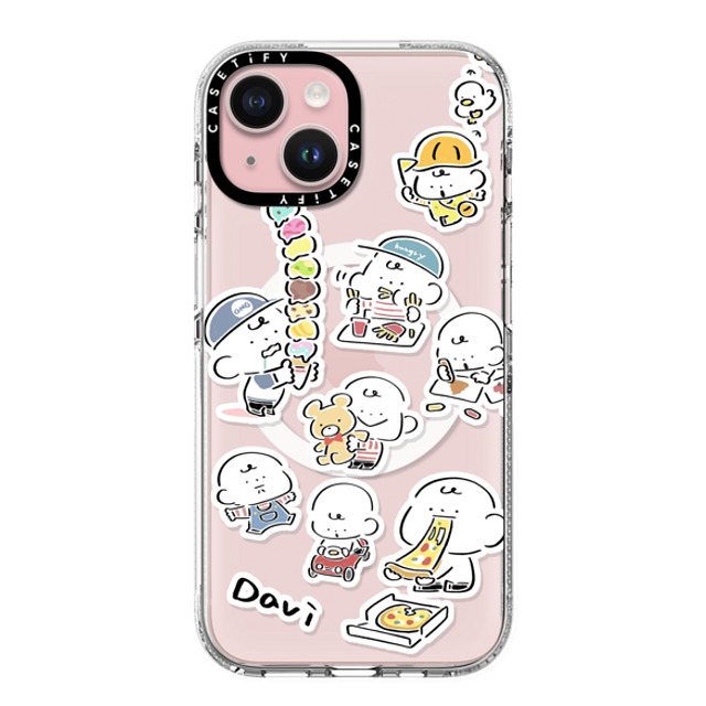 Davi x CASETiFY iPhone 15 Case Cartoon Clear Clear Case MagSafe Compatible CUTE DAVIS Mother's Day Davi x CASETiFY iPhone 15 Case Cartoon Clear Clear Case MagSafe Compatible CUTE DAVIS Mother's Day