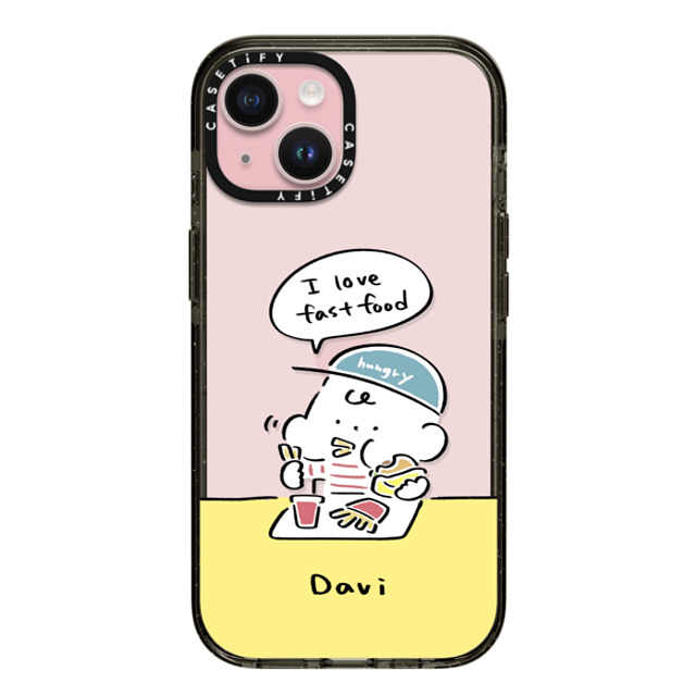 Davi x CASETiFY iPhone 15 Case Cartoon Black インパクトケース I love fast food Mother's Day Davi x CASETiFY iPhone 15 Case Cartoon Black インパクトケース I love fast food Mother's Day