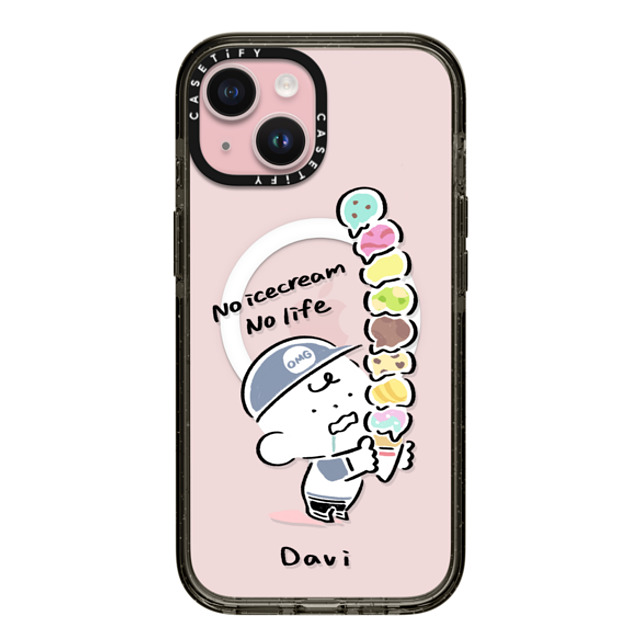 Davi x CASETiFY iPhone 15 Case Cartoon,Dessert Black Impact Case MagSafe Compatible No icecream No life Mother's Day Davi x CASETiFY iPhone 15 Case Cartoon,Dessert Black Impact Case MagSafe Compatible No icecream No life Mother's Day