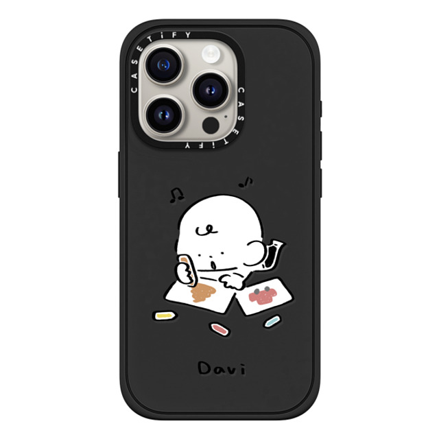 Davi x CASETiFY iPhone 15 Pro Case Cartoon マットブラック Impact Case MagSafe Compatible DRAWING Mother's Day Davi x CASETiFY iPhone 15 Pro Case Cartoon マットブラック Impact Case MagSafe Compatible DRAWING Mother's Day