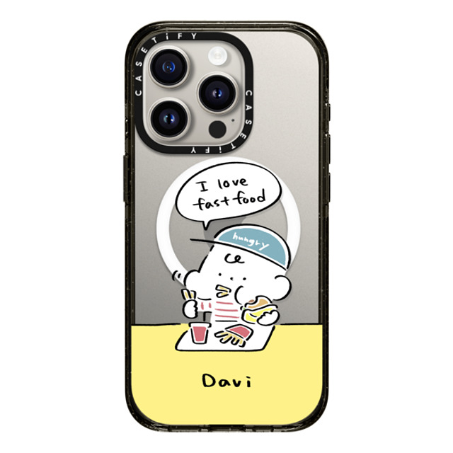 Davi x CASETiFY iPhone 15 Pro Case Cartoon Black Impact Case MagSafe Compatible I love fast food Mother's Day Davi x CASETiFY iPhone 15 Pro Case Cartoon Black Impact Case MagSafe Compatible I love fast food Mother's Day