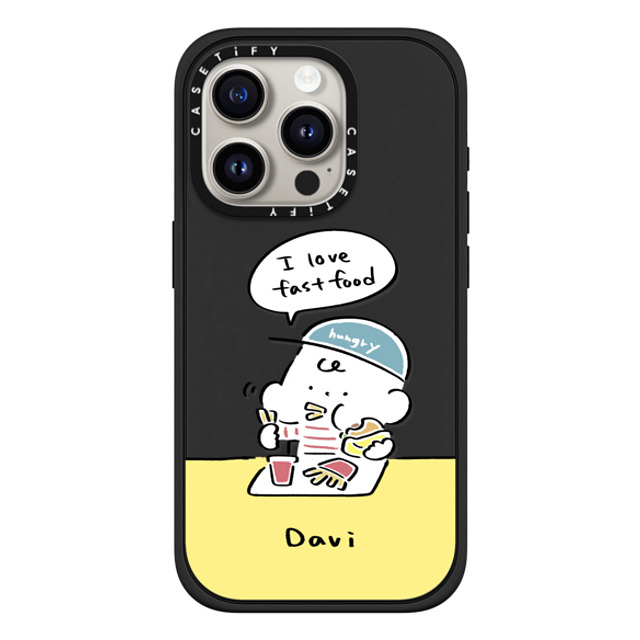 Davi x CASETiFY iPhone 15 Pro Case Cartoon マットブラック Impact Case MagSafe Compatible I love fast food Mother's Day Davi x CASETiFY iPhone 15 Pro Case Cartoon マットブラック Impact Case MagSafe Compatible I love fast food Mother's Day