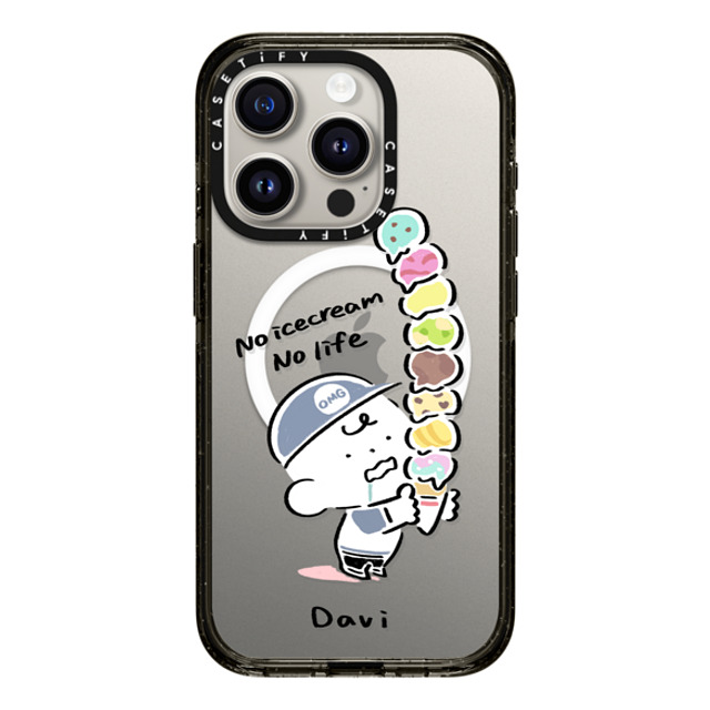 Davi x CASETiFY iPhone 15 Pro Case Cartoon,Dessert Black Impact Case MagSafe Compatible No icecream No life Mother's Day Davi x CASETiFY iPhone 15 Pro Case Cartoon,Dessert Black Impact Case MagSafe Compatible No icecream No life Mother's Day